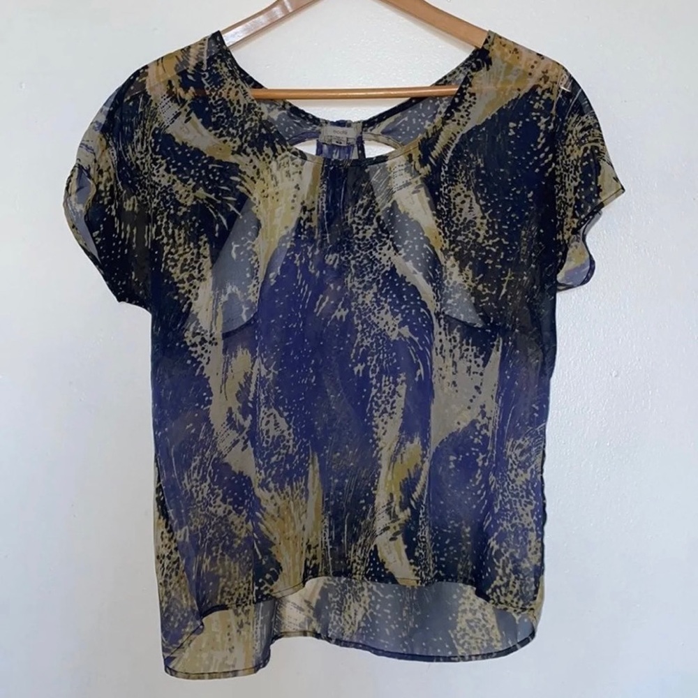 Urban Outfitters Ecote” Sheer Blouse w/ Cut-Out Back Size XS